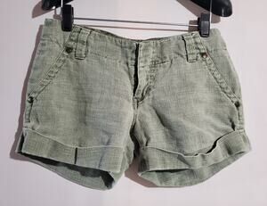 Fillmore California Hemp Green Shorts Women's Size 25 Roll Cuff Natural Casual
